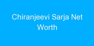 Chiranjeevi Sarja Net Worth