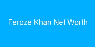 Feroze Khan Net Worth