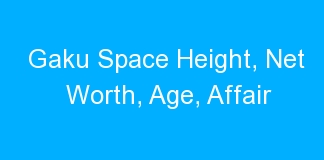 Gaku Space Height, Net Worth, Age, Affair