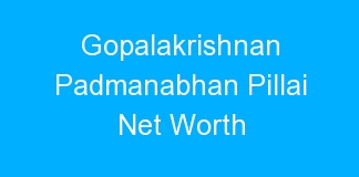 Gopalakrishnan Padmanabhan Pillai Net Worth