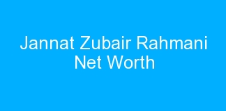 Jannat Zubair Rahmani Net Worth