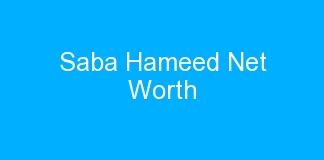 Saba Hameed Net Worth