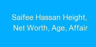 Saifee Hassan Height, Net Worth, Age, Affair