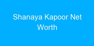 Shanaya Kapoor Net Worth