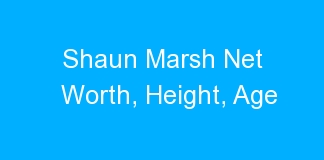 Shaun Marsh Net Worth, Height, Age