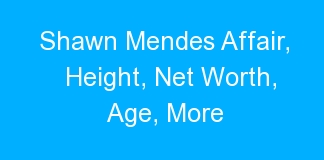 Shawn Mendes Affair, Height, Net Worth, Age, More