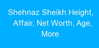 Shehnaz Sheikh Height, Affair, Net Worth, Age, More