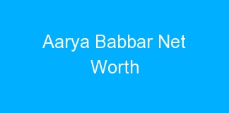 Aarya Babbar Net Worth