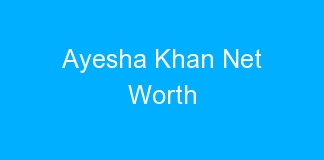 Ayesha Khan Net Worth