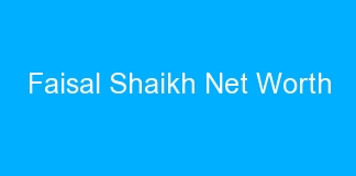 Faisal Shaikh Net Worth