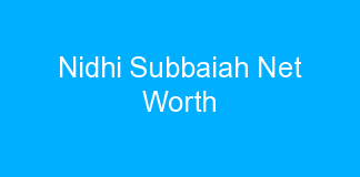 Nidhi Subbaiah Net Worth