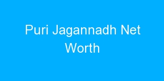 Puri Jagannadh Net Worth